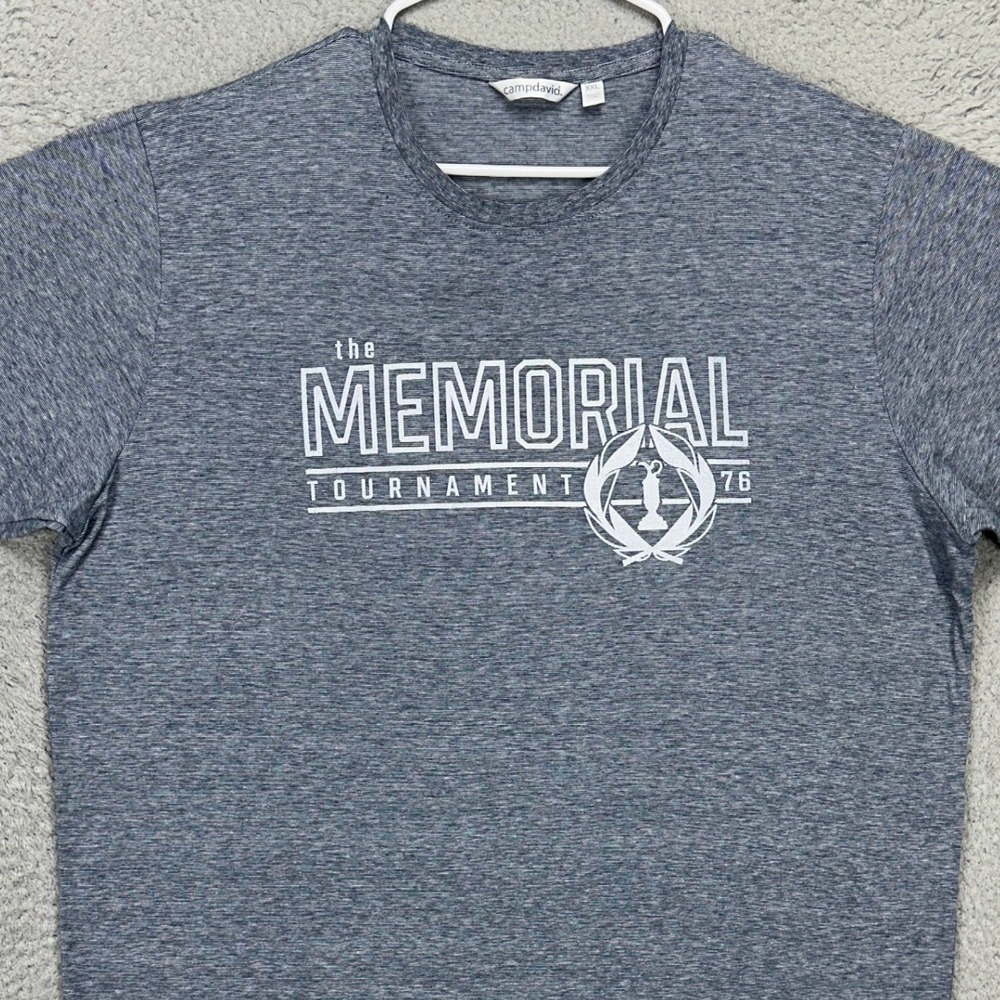 Camp David Adult Mens T-Shirt 2XL Blue Graphic Print The Memorial Tournament Tee